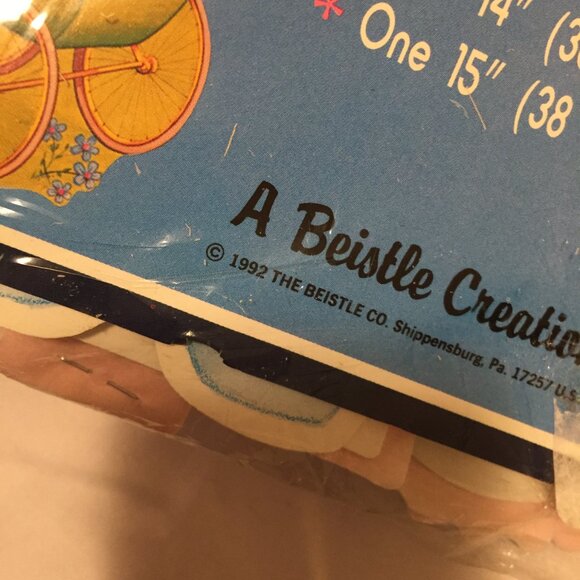 VTG 90's BEISTLE Baby Shower Decorations Honeycomb, Garland/14" Stork NEW SEALED - Picture 7 of 12